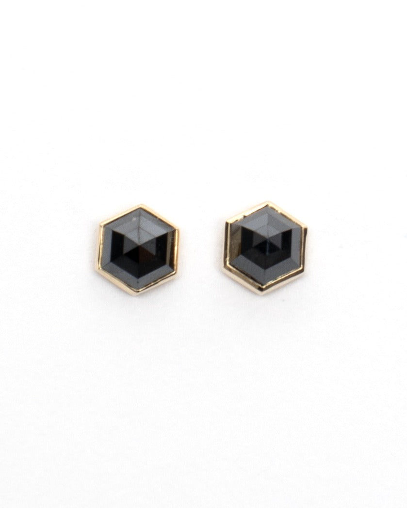 Sanctum Hexa Earrings - Black Diamond