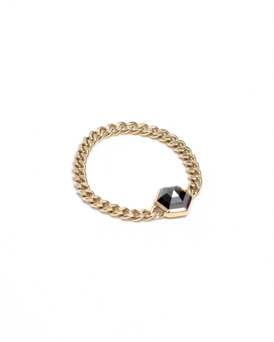 Sanctum Hexa Ring with Gold Band - Black Diamond