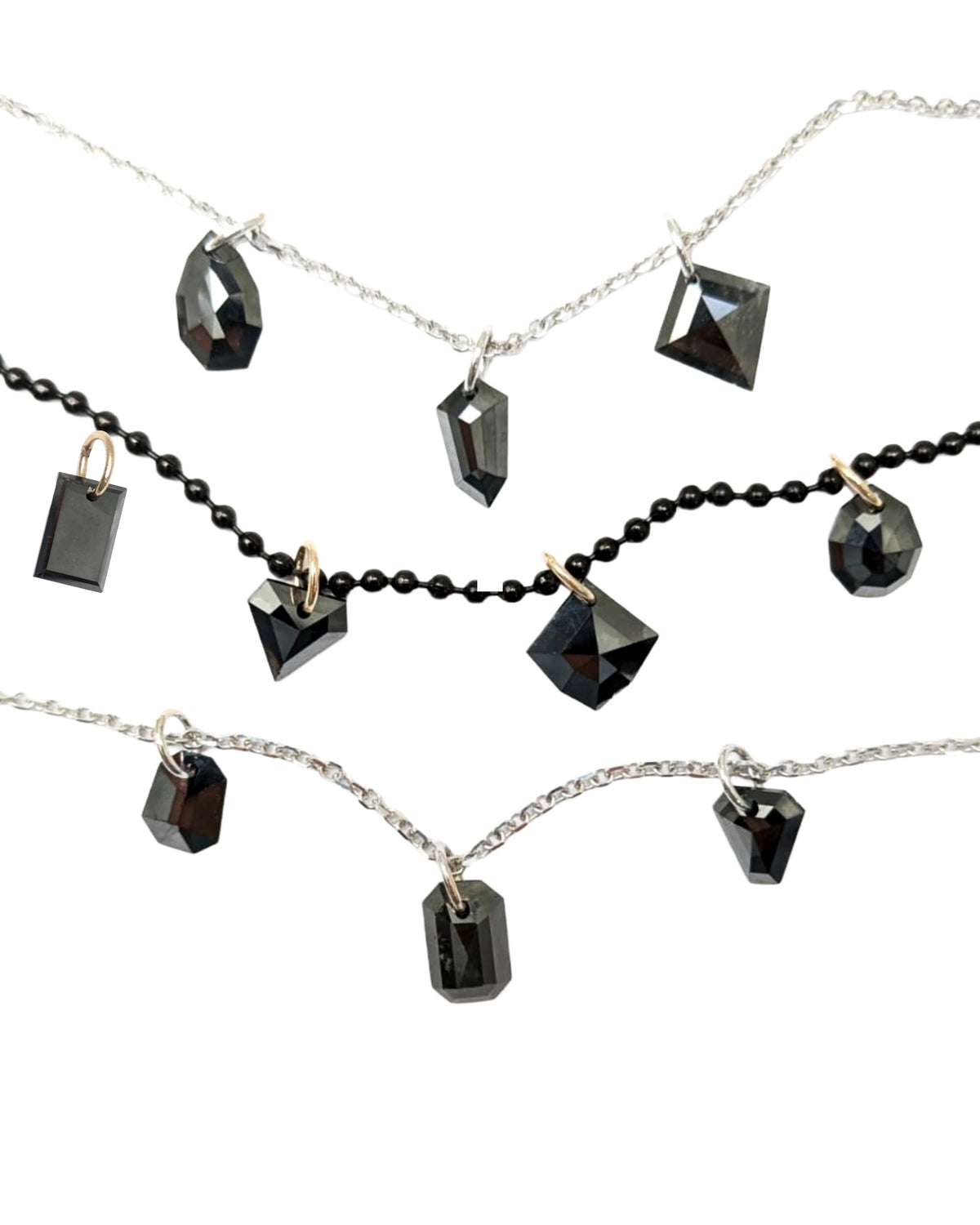 N A K E D Diamond Pendants in 14K - Black