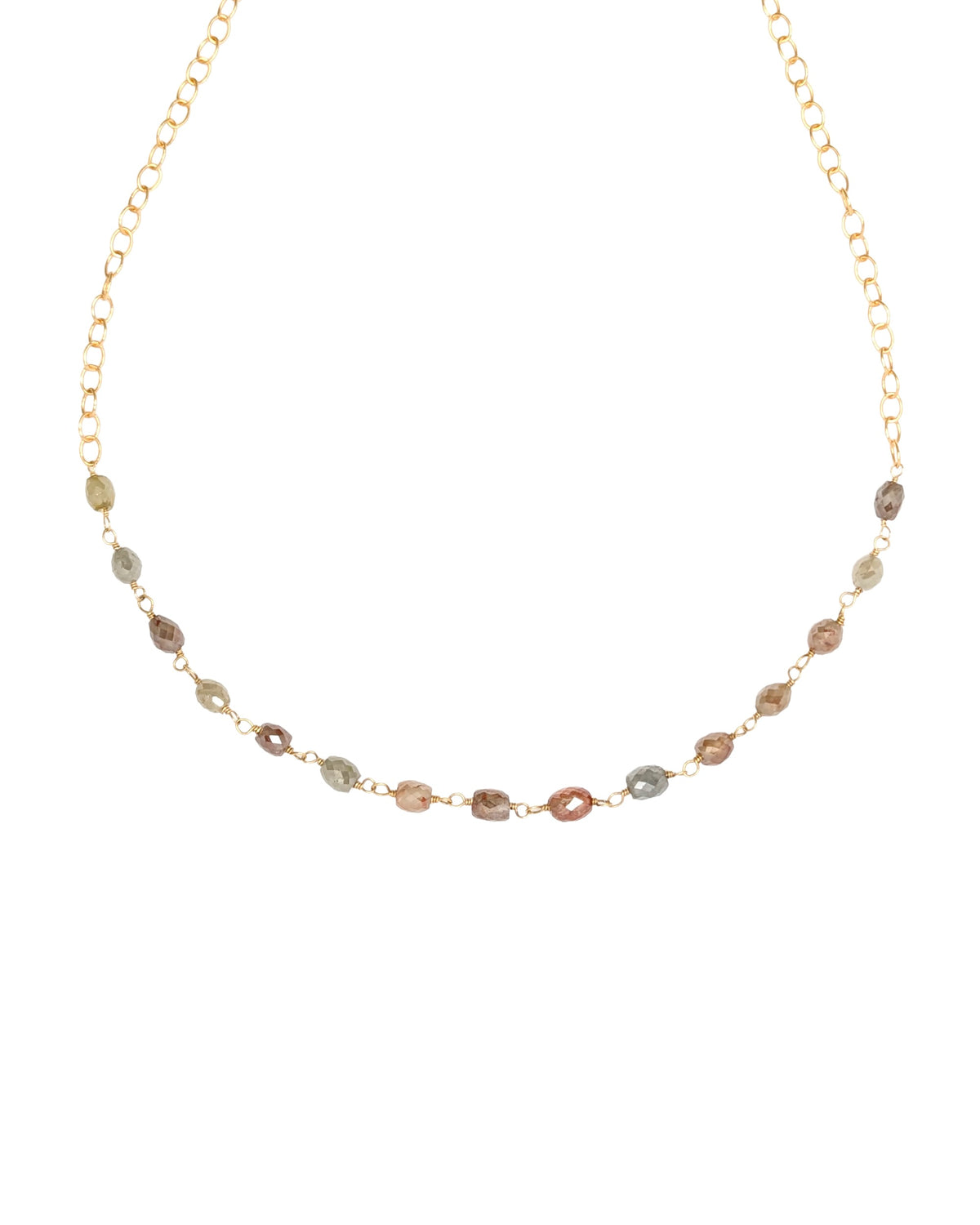 Trace Multicolor Diamond Rosary Choker