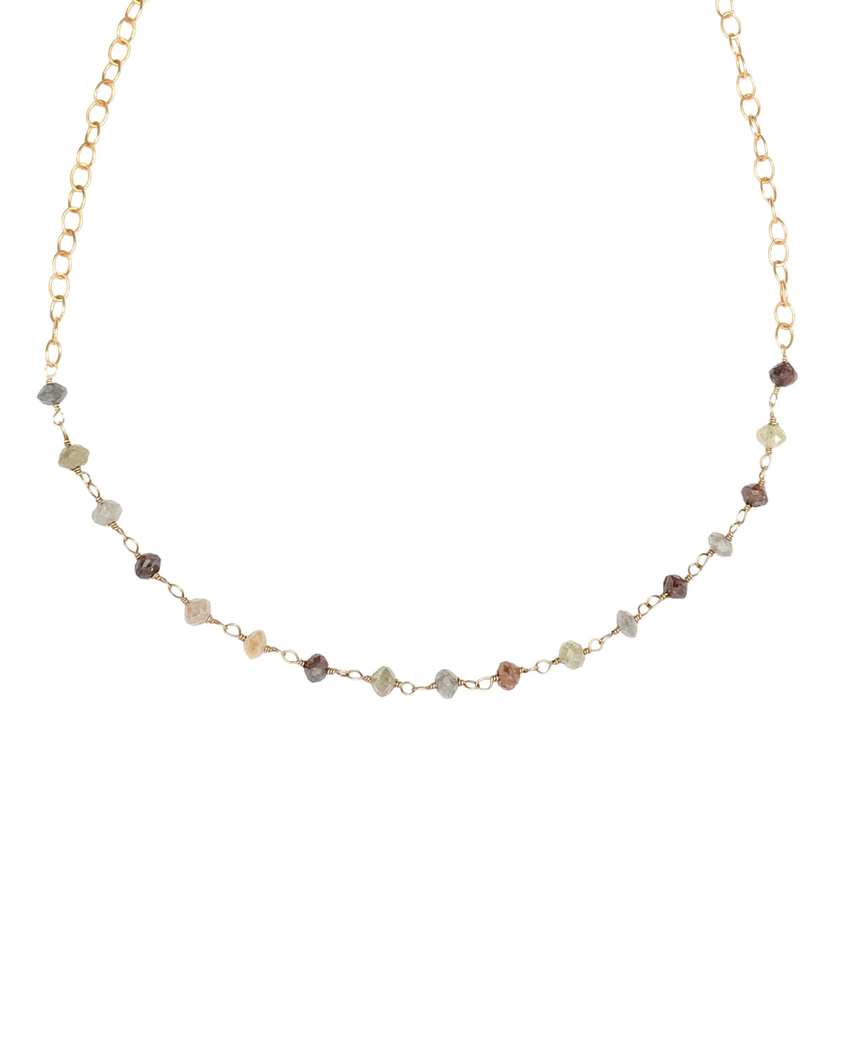 Trace Multicolor Diamond Rosary Choker