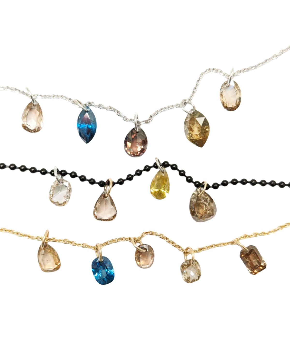 N A K E D Diamond Pendants in 14K - Fancy Colors