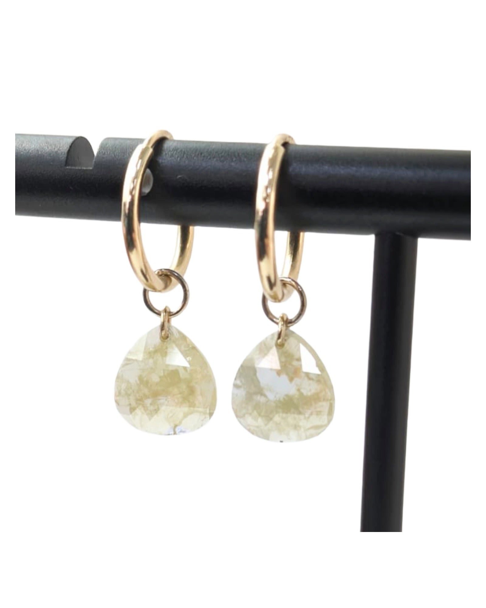 N A K E D Diamond Earrings in 14K - Rustic