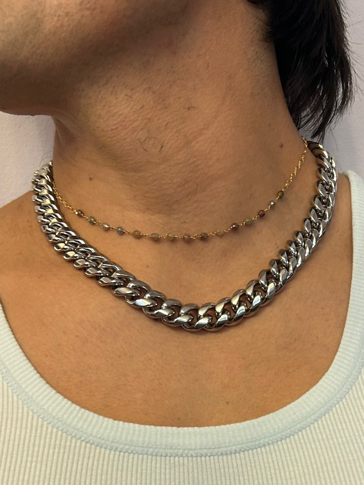 Trace Multicolor Diamond Rosary Choker