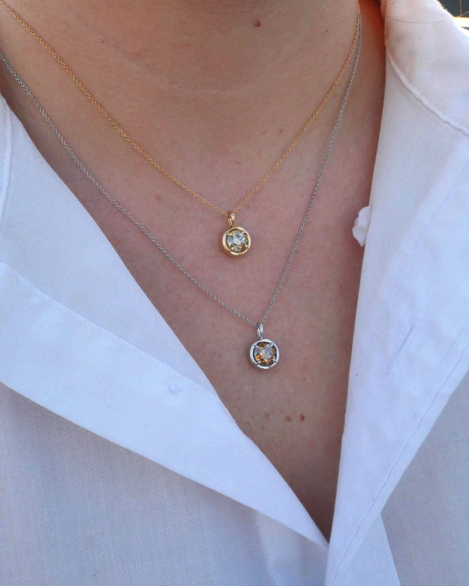 1.00ct Brown Diamond Solstice Pendants