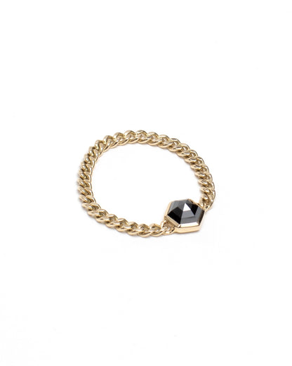 Sanctum Hexa Ring with Gold Band - Black Diamond