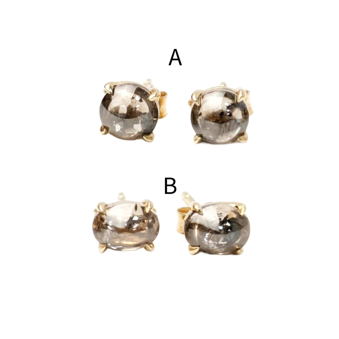 Polaris Brown Diamond Cab Studs in 14K