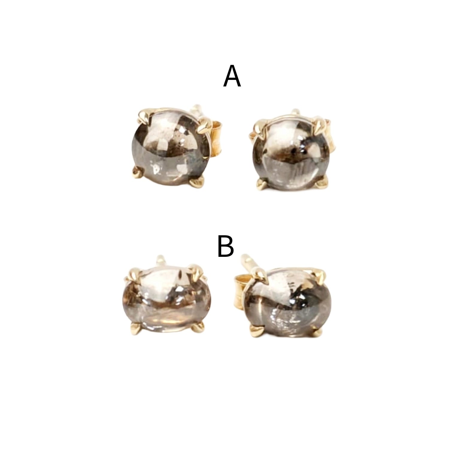 Polaris Brown Diamond Cab Studs in 14K