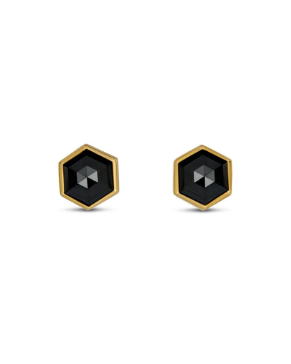 Sanctum Hexa Earrings - Black Diamond