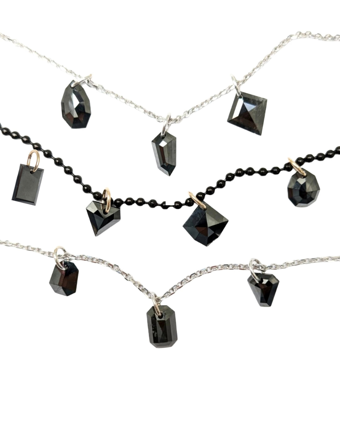 N A K E D Diamond Pendants in 14K - Black