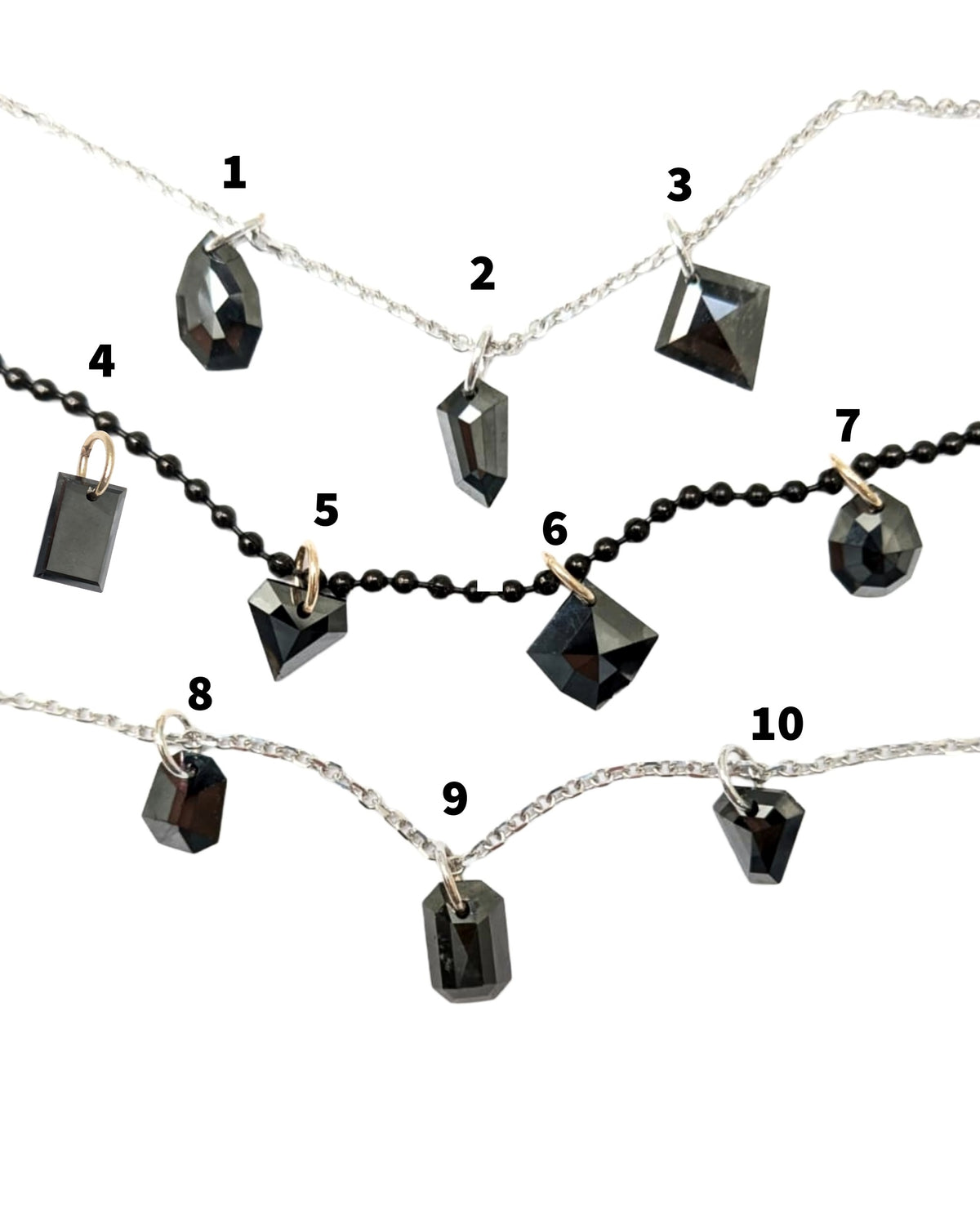 N A K E D Diamond Pendants in 14K - Black