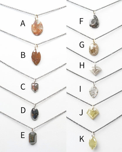 N A K E D Diamond Pendants in 14K - Black/Rustic/Salt &amp; Pepper
