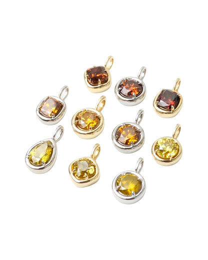 1.00ct Red, Yellow, Orange Diamond Solstice Pendants