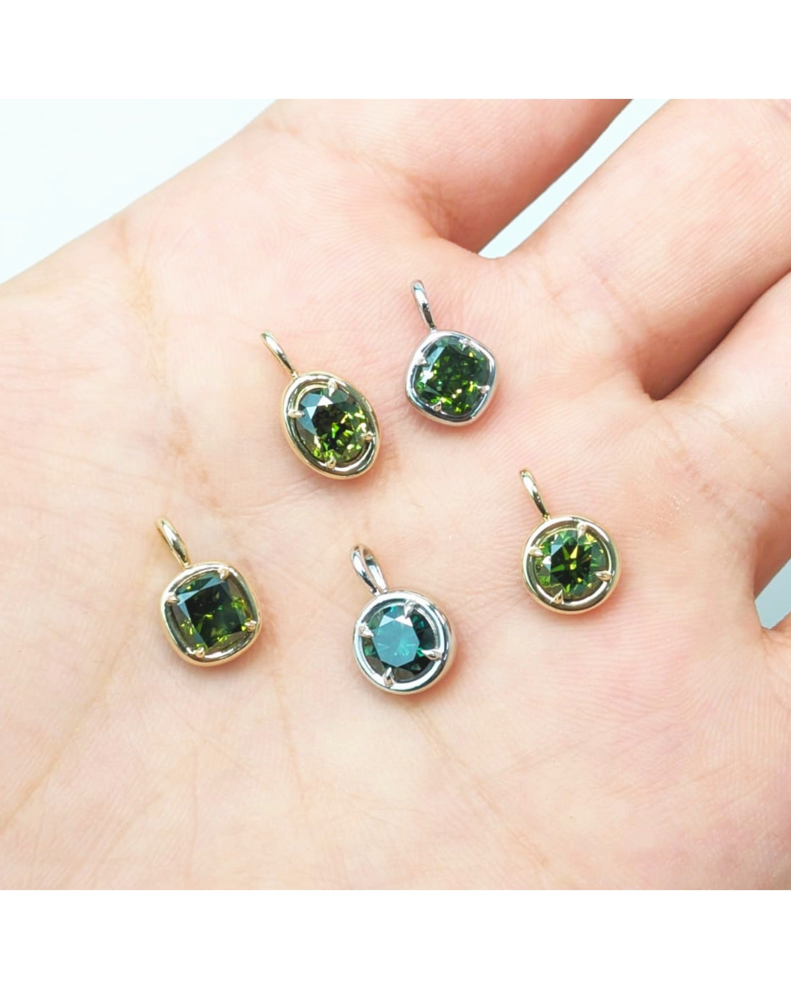 1.00ct Green Diamond Solstice Pendants