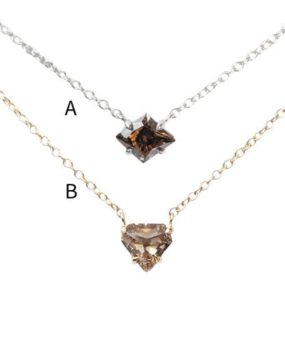 Polaris Fancy Shape Brown Diamond Choker Necklaces in 14K