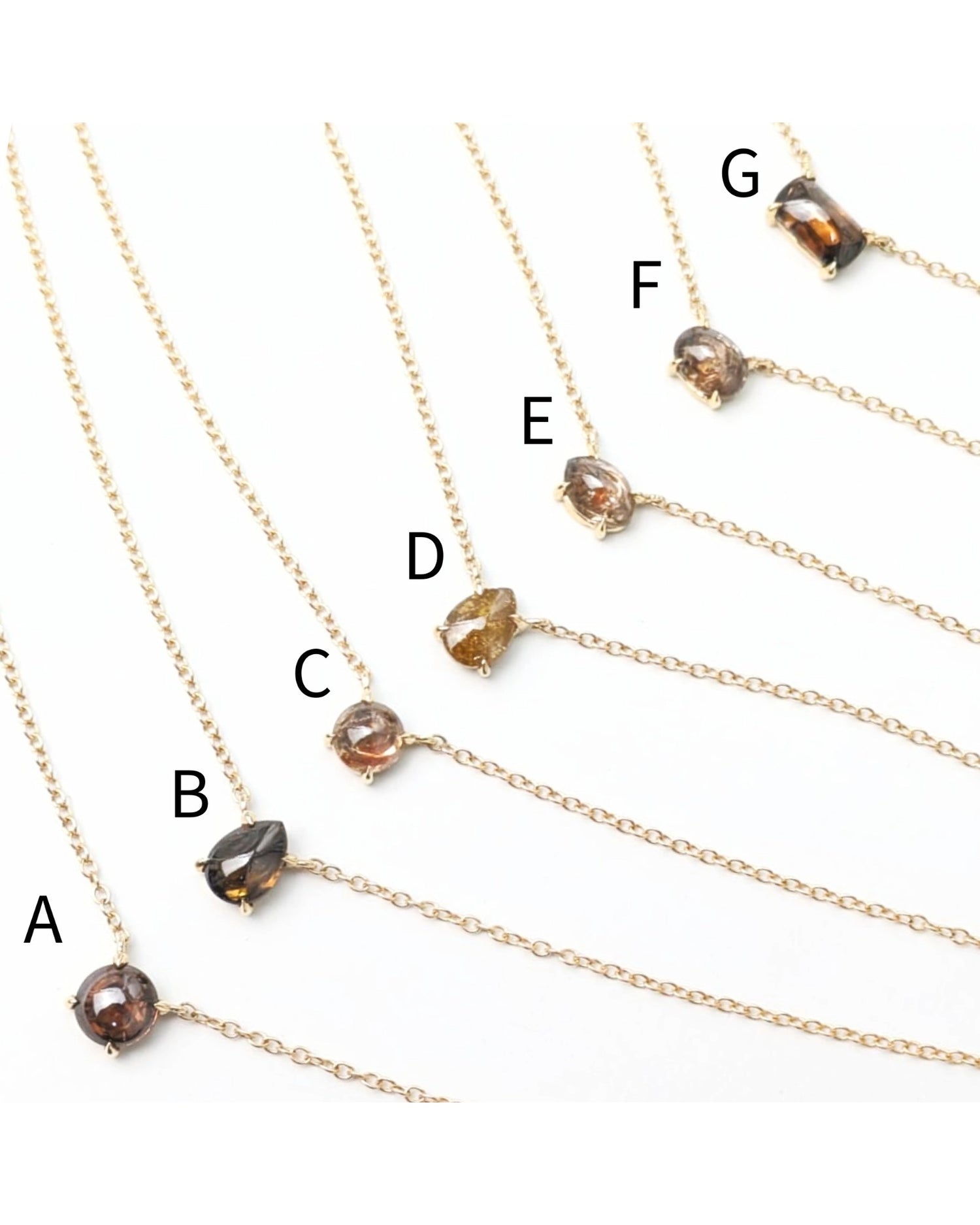 Polaris Brown Diamond Cab Choker Necklaces in 14K
