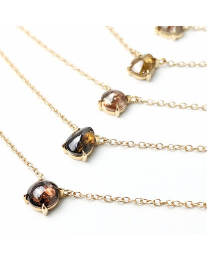 Polaris Brown Diamond Cab Choker Necklaces in 14K