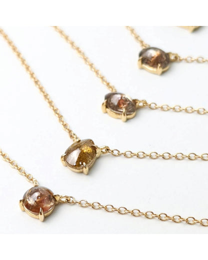 Polaris Brown Diamond Cab Choker Necklaces in 14K