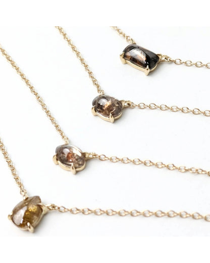 Polaris Brown Diamond Cab Choker Necklaces in 14K