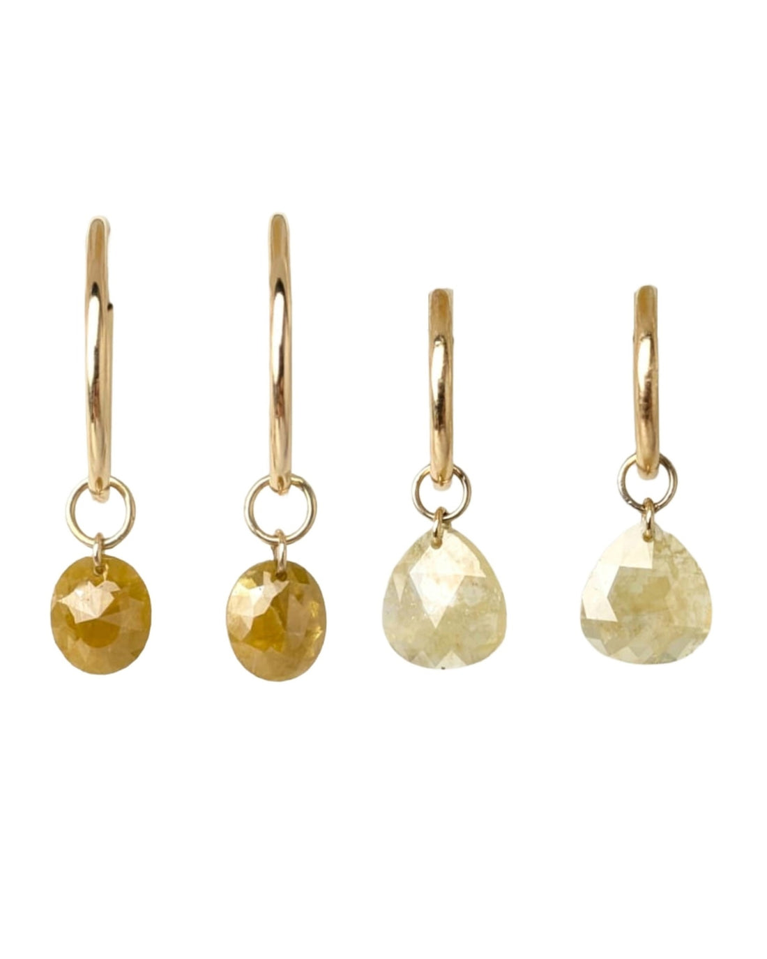 N A K E D Diamond Earrings in 14K - Rustic