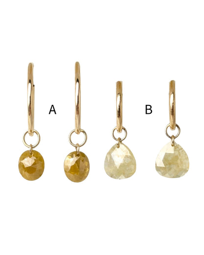 N A K E D Diamond Earrings in 14K - Rustic
