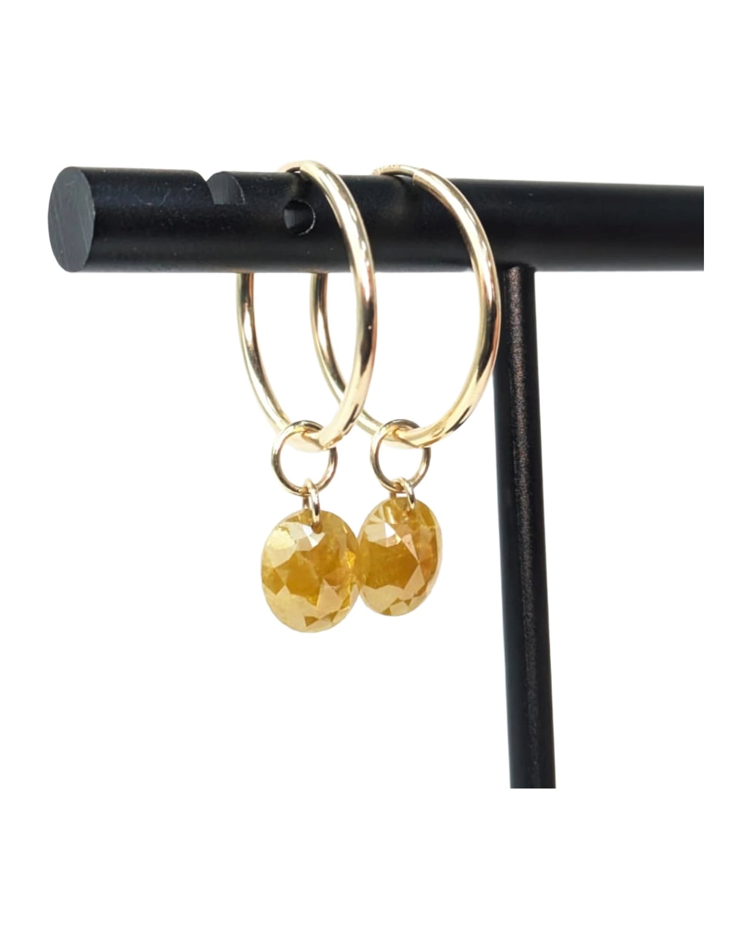 N A K E D Diamond Earrings in 14K - Rustic