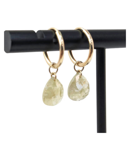 N A K E D Diamond Earrings in 14K - Rustic