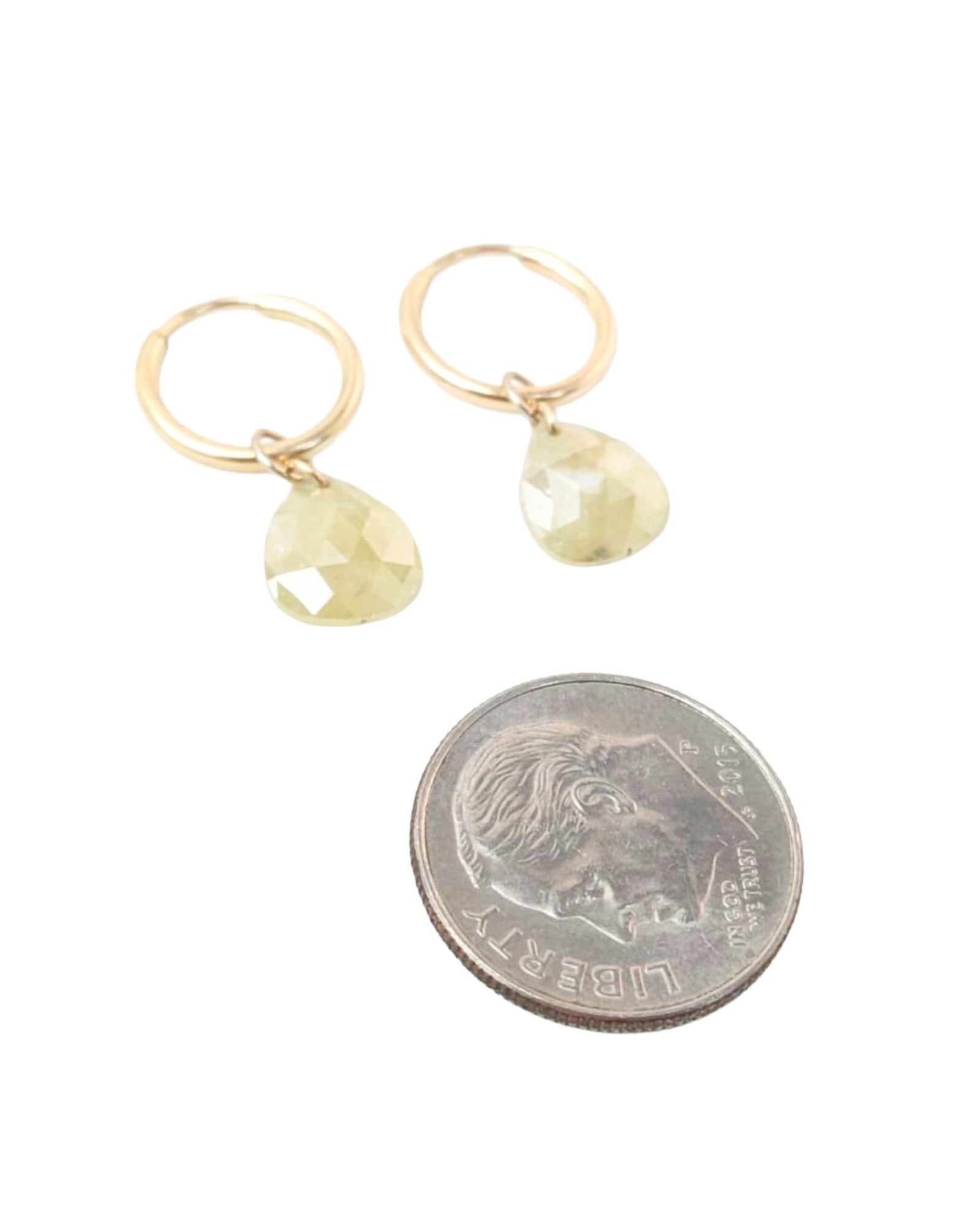 N A K E D Diamond Earrings in 14K - Rustic
