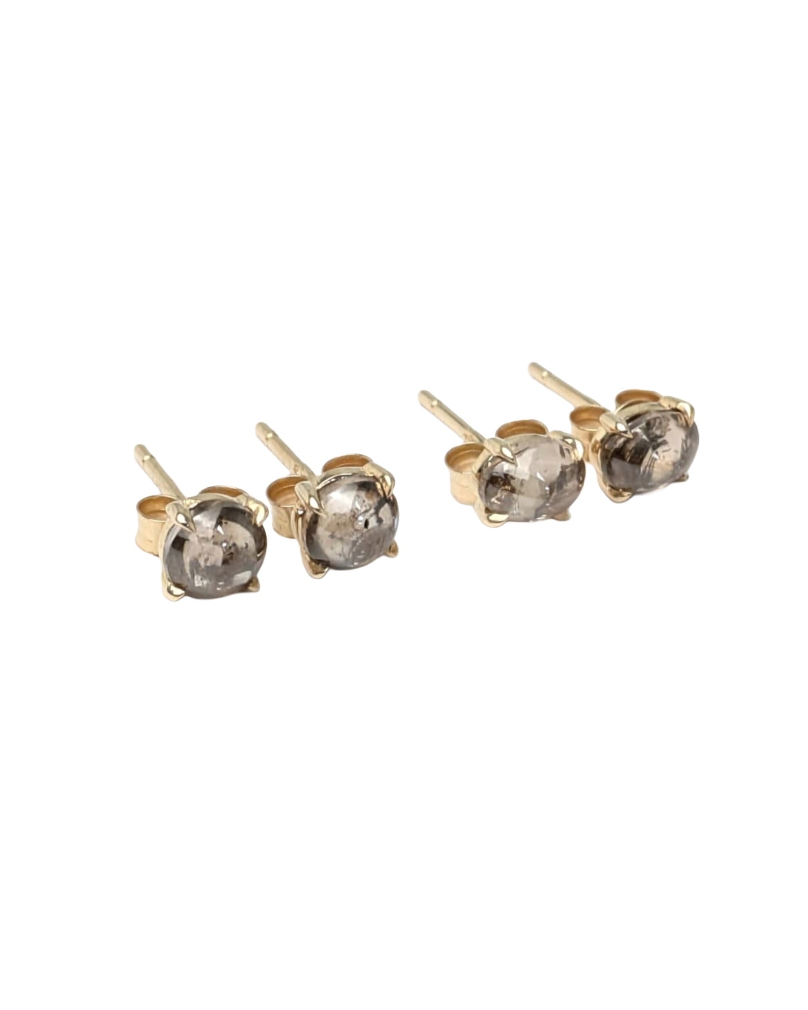 Polaris Brown Diamond Cab Studs in 14K
