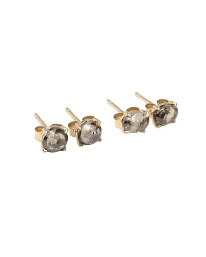 Polaris Brown Diamond Cab Studs in 14K