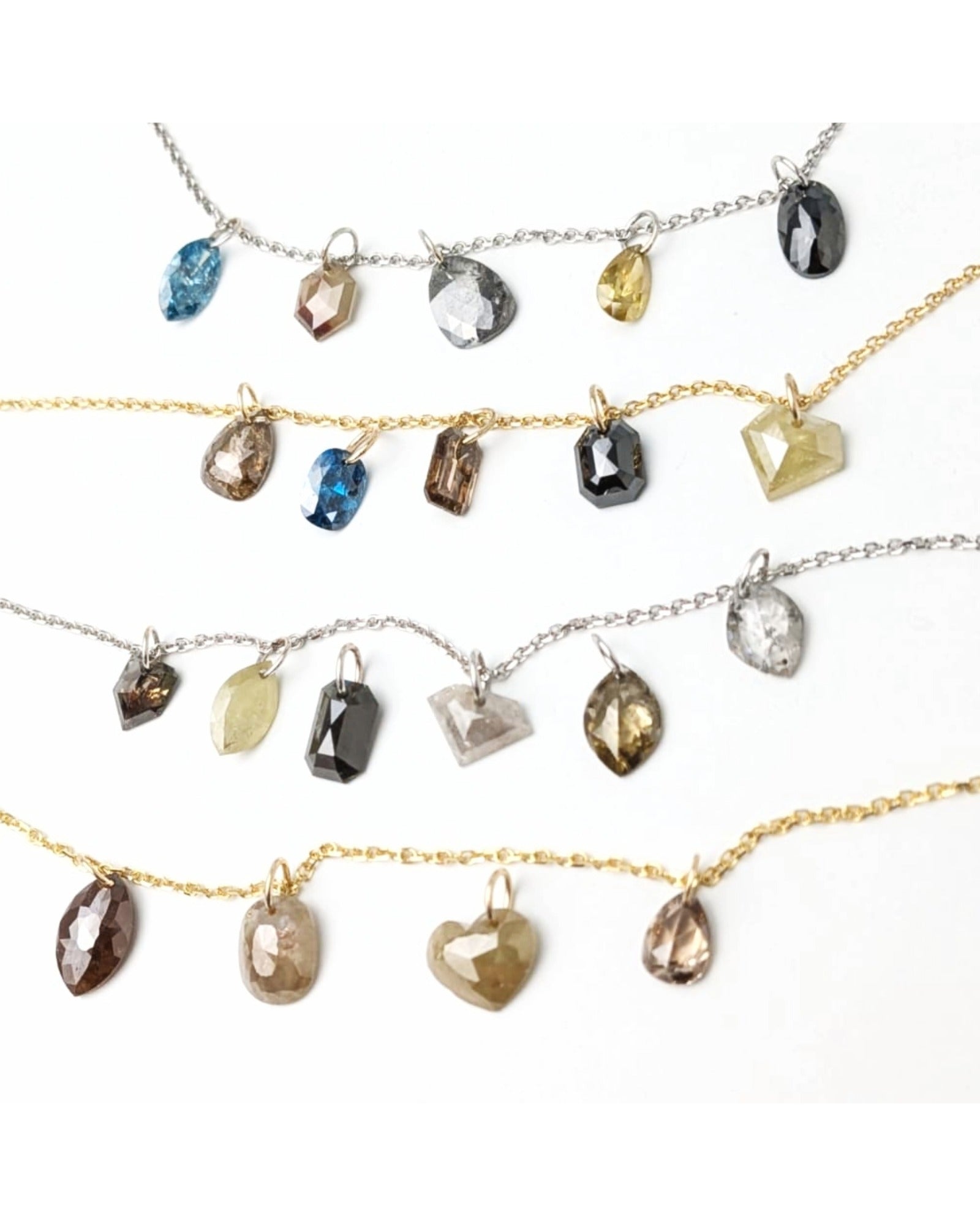 N A K E D Diamond Pendants in 14K - Black/Rustic/Salt &amp; Pepper