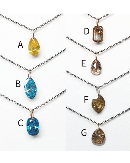N A K E D Diamond Pendants in 14K - Transparent