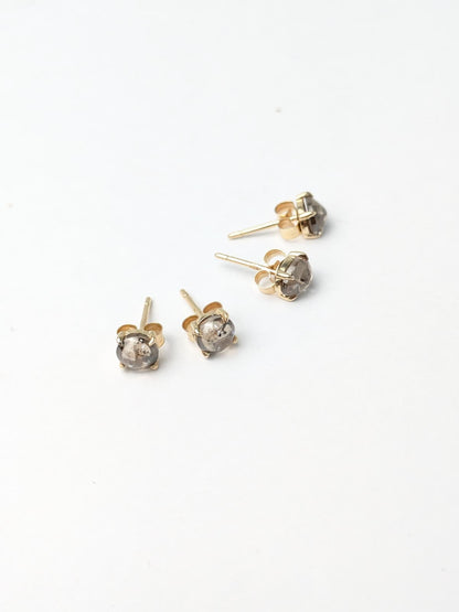 Polaris Brown Diamond Cab Studs in 14K