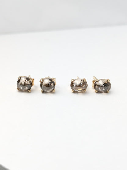 Polaris Brown Diamond Cab Studs in 14K