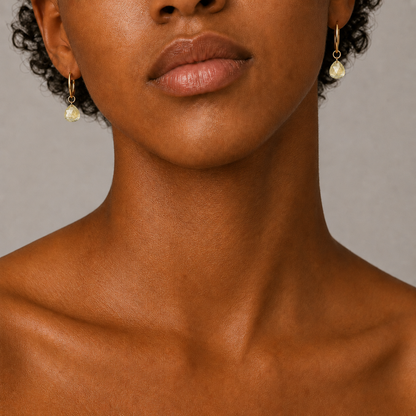 N A K E D Diamond Earrings in 14K - Rustic