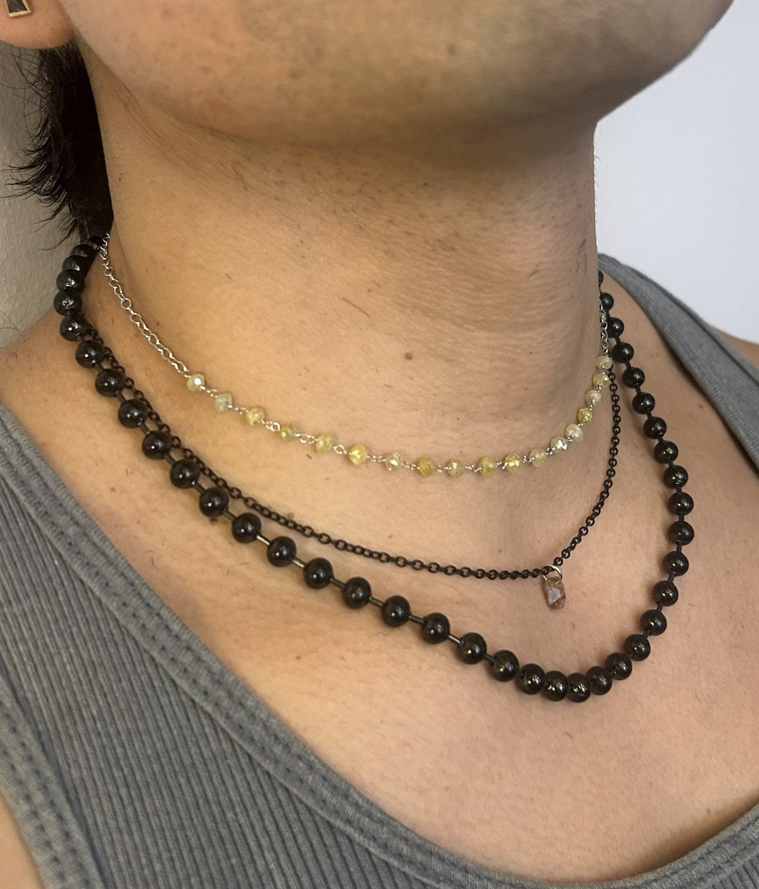 Trace Yellow Diamond Rosary Choker
