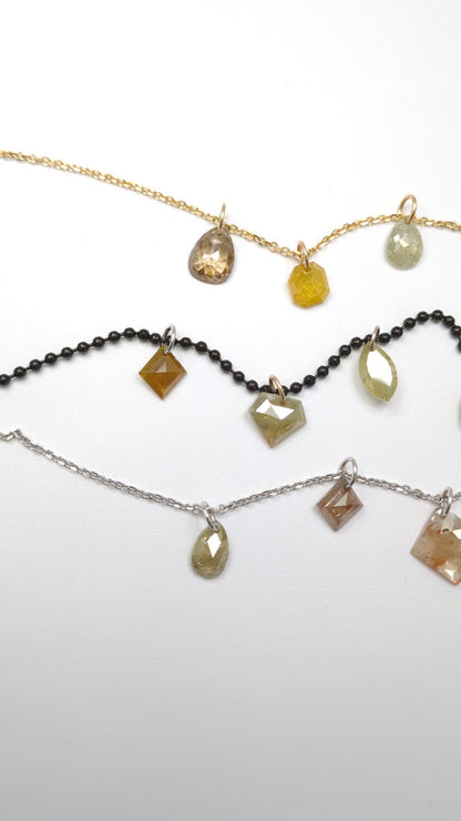 N A K E D Diamond Pendants in 14K - Rustic