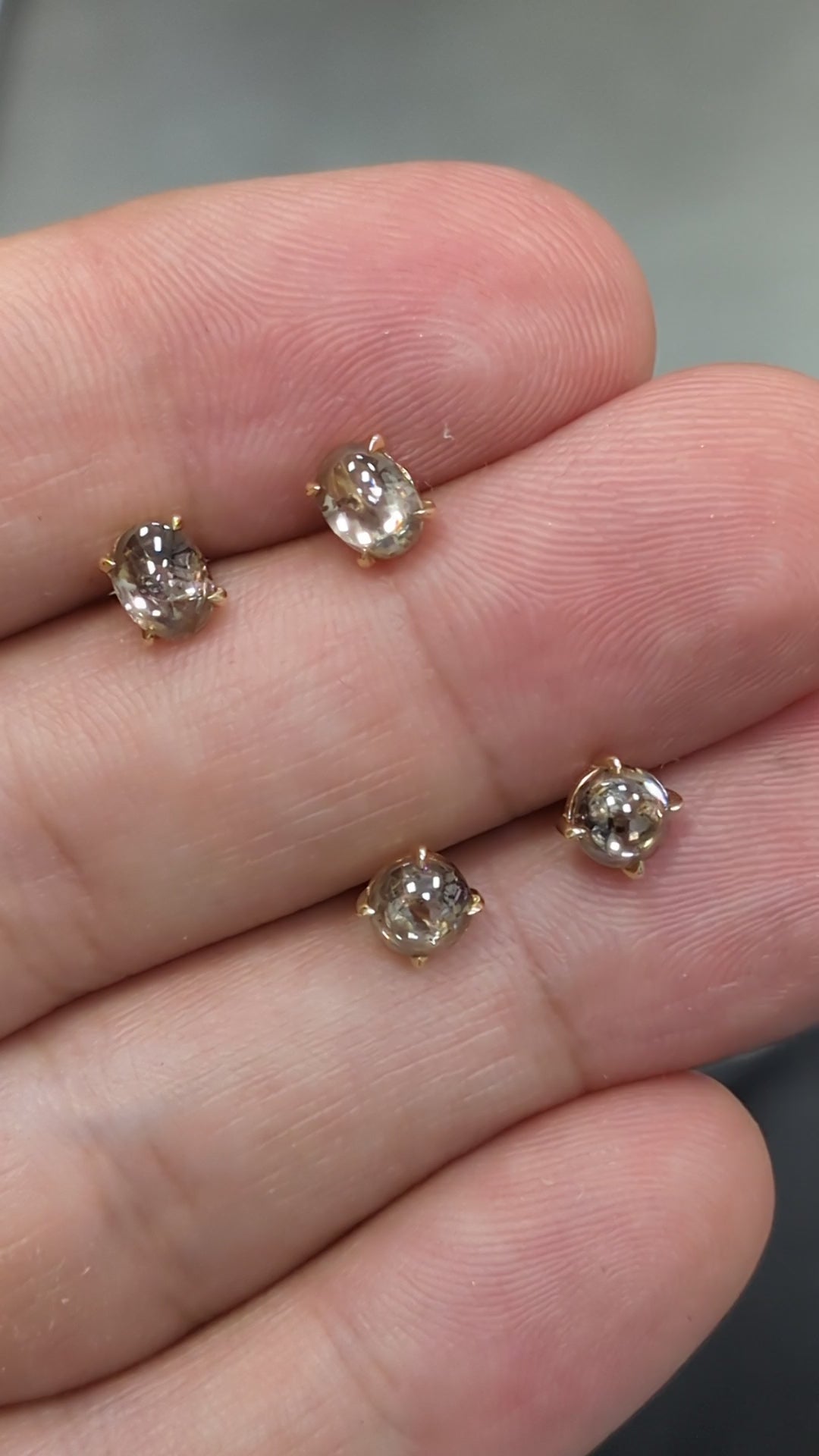 Polaris Brown Diamond Cab Studs in 14K