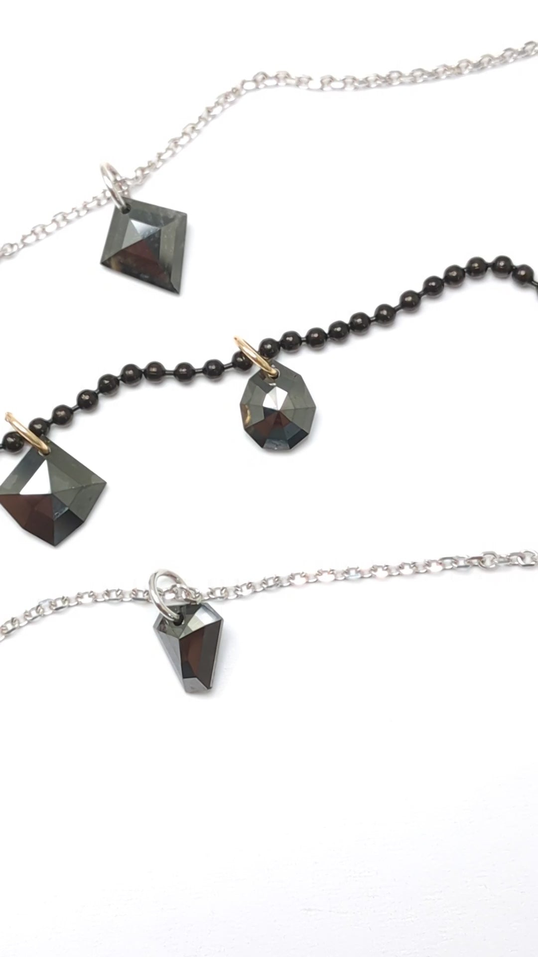 N A K E D Diamond Pendants in 14K - Black
