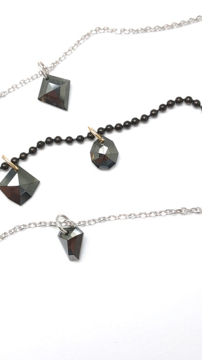 N A K E D Diamond Pendants in 14K - Black