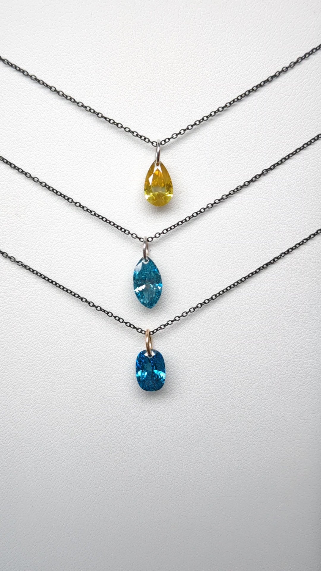 N A K E D Diamond Pendants in 14K - Transparent