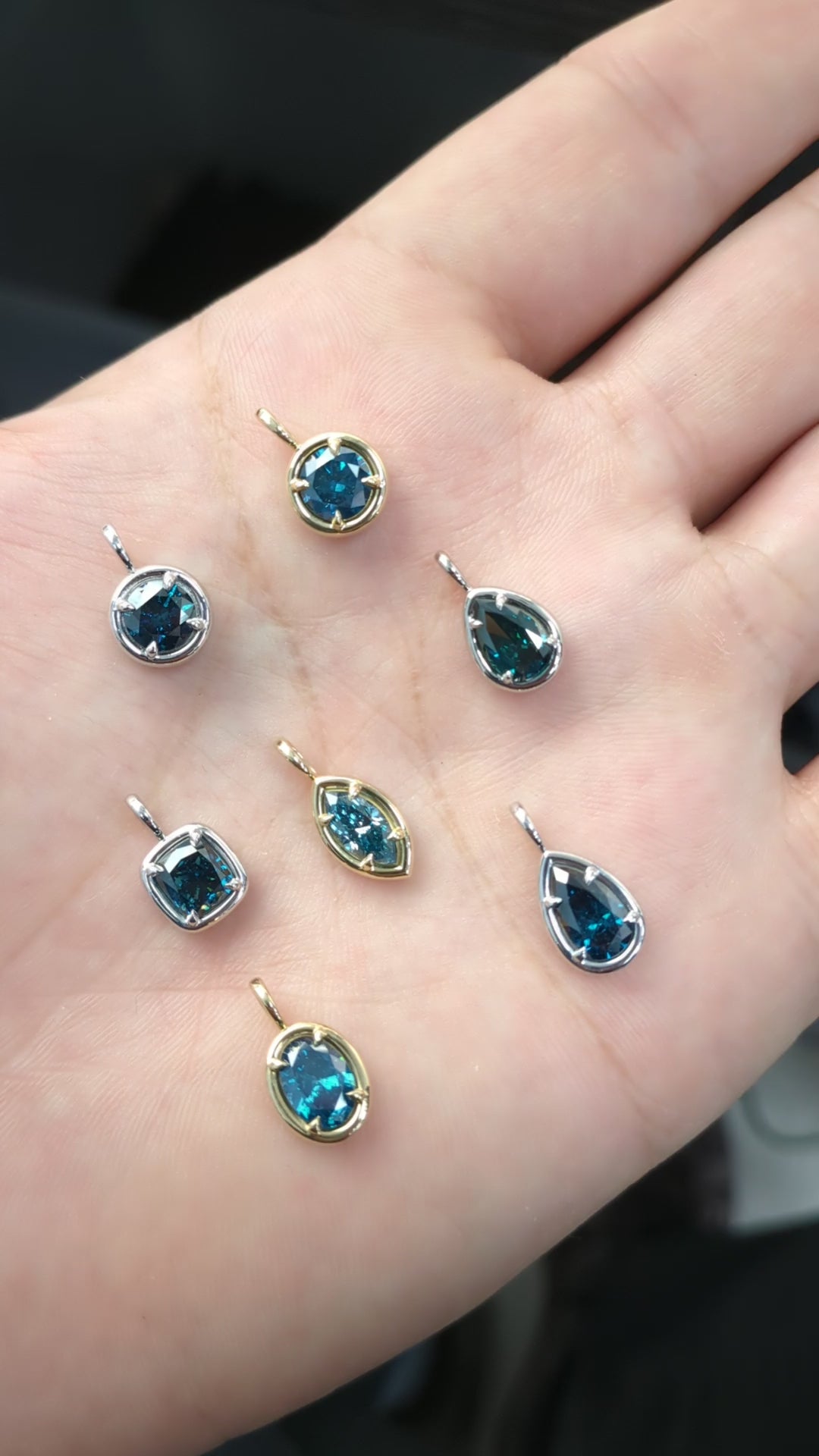 1.00ct Blue Diamond Solstice Pendants
