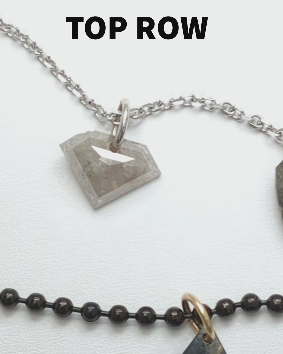 N A K E D Diamond Pendants in 14K - Salt &amp; Pepper &amp; Grey