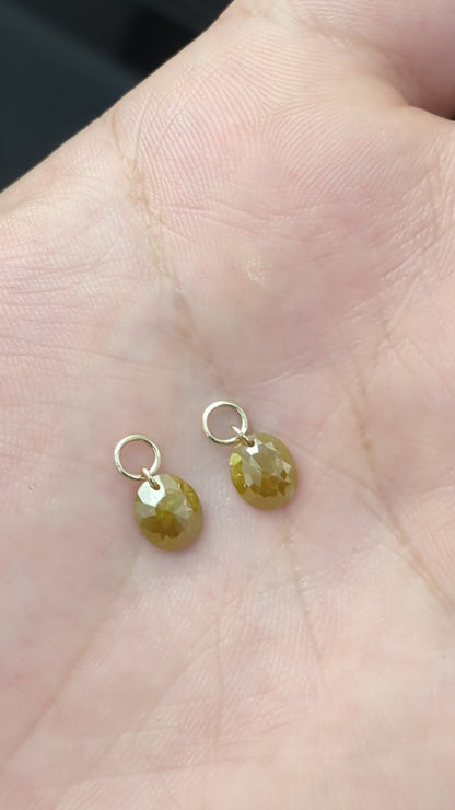 N A K E D Diamond Earrings in 14K - Rustic