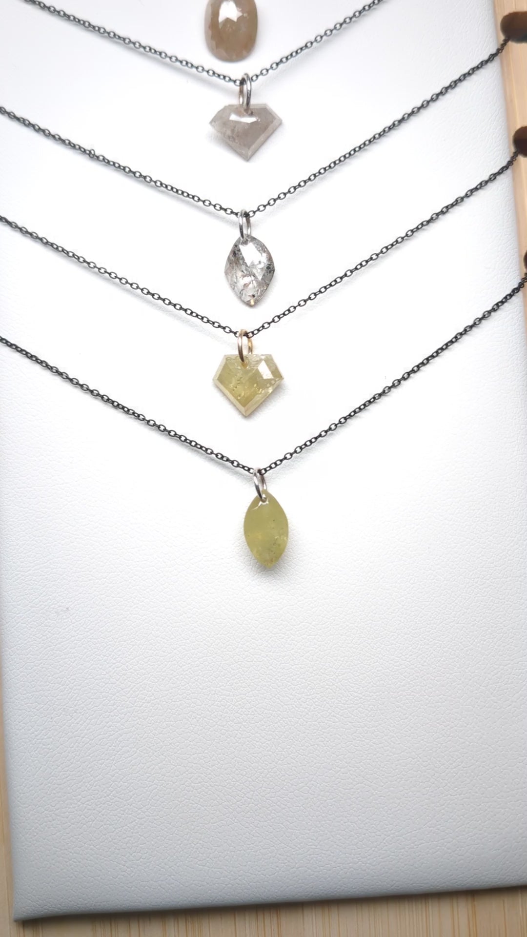 N A K E D Diamond Pendants in 14K - Black/Rustic/Salt &amp; Pepper