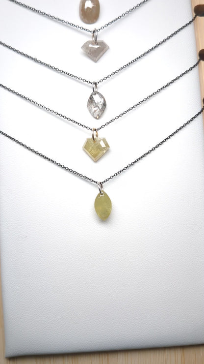N A K E D Diamond Pendants in 14K - Black/Rustic/Salt &amp; Pepper